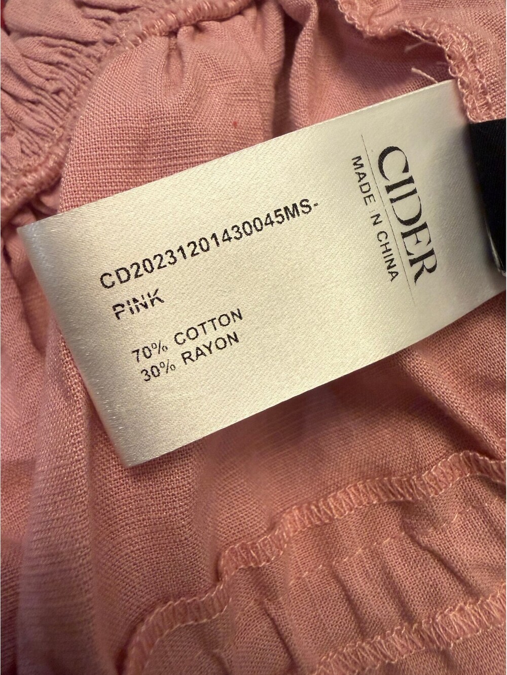 CIDER Pink Ruffle Waist Drawstring Mini Skirt XS Cotton Blend Y2K - Picture 5 of 5